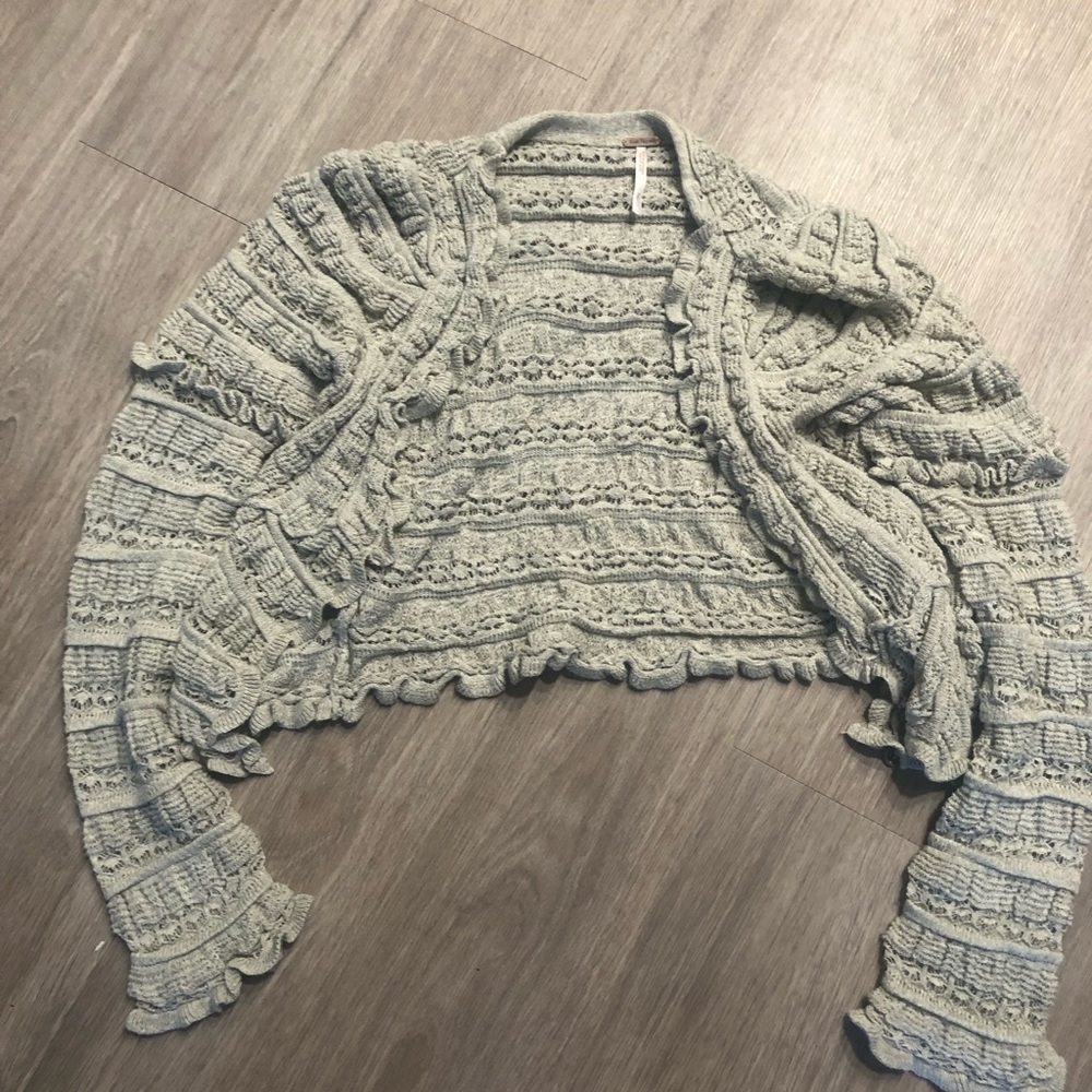 Free People Ruffle See Through Shirt